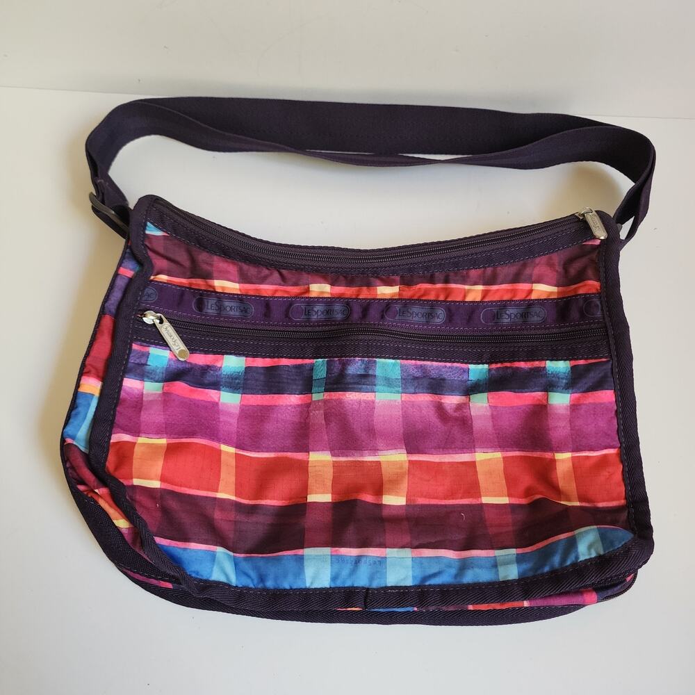 LeSportsac Deluxe Everyday Expandable Multicolor Striped Crossbody Handbag READ - Picture 2 of 12